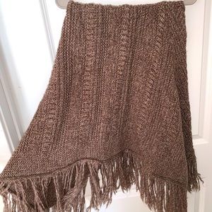 Brown Turtleneck Sweater Poncho